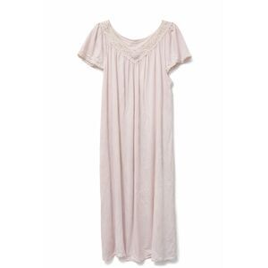 Vintage Shadowline Pink Lace Trim Nightgown 1X Cottagecore Coquette Romantic